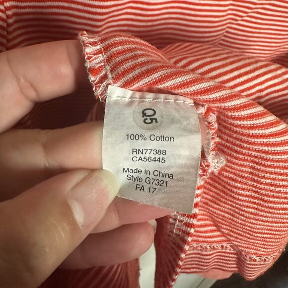 J. Crew Women's Red White Striped Peplum Long Sleeve Top Size Small - Picture 4 of 7